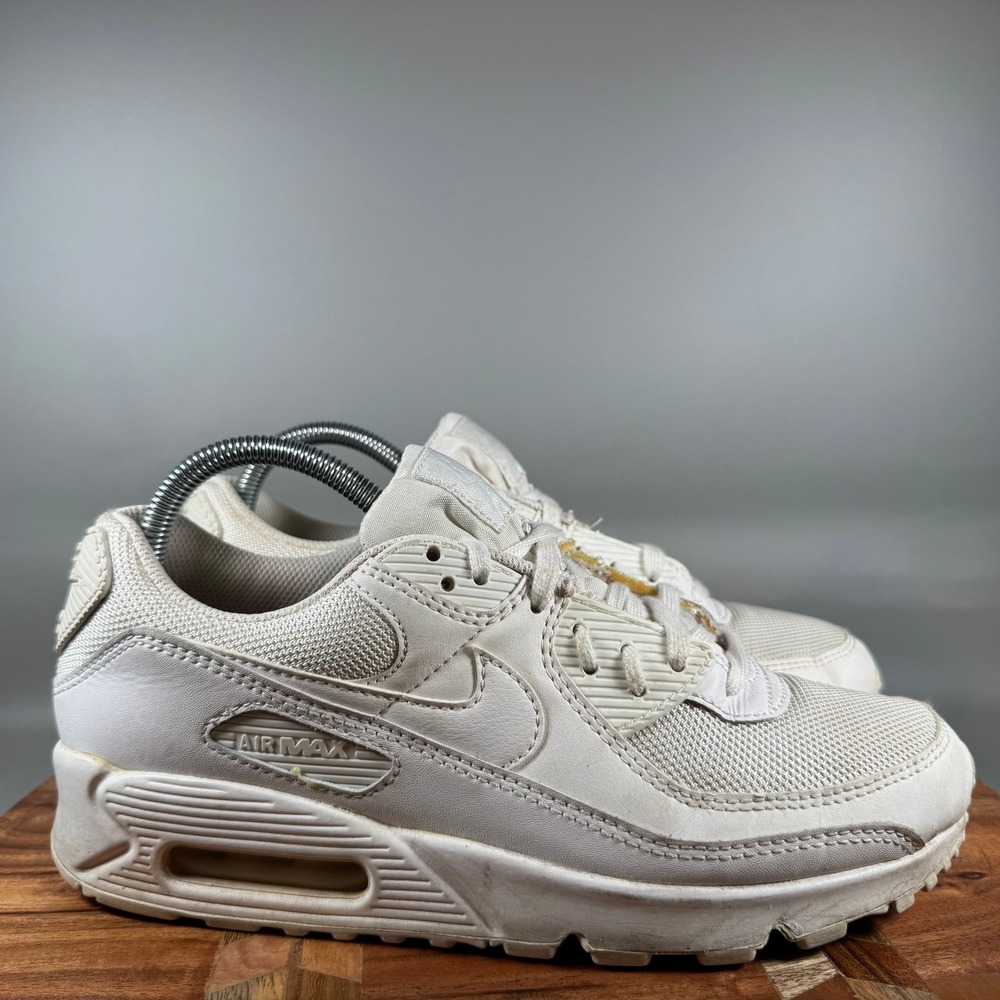 Nike Air Max 90 Mens Triple White Sneakers CN8490-100 Size 8